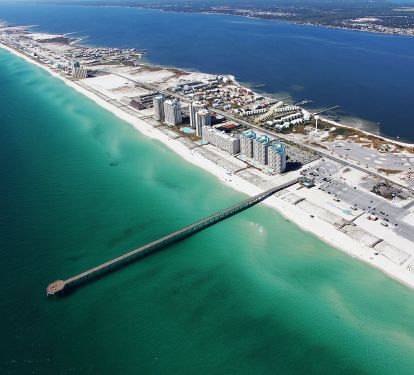 Beautiful Navarre Beach with the longest pier on the Gulf of Mexico