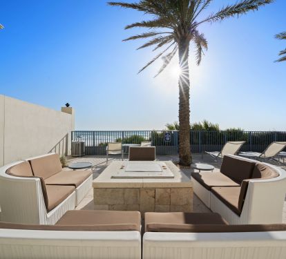 Poolside lounging area