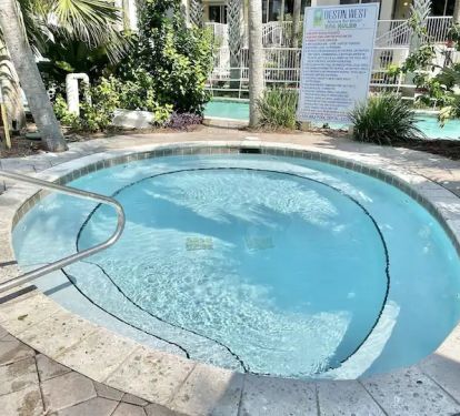 One of two heated spas in the lazy river area.