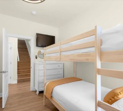 Shipwatch-22...1st floor. Bedroom 3. Photo 2. Two twin over twin bunks with wall mount TV. Sleeps 4.