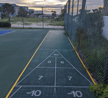 There is shuffleboard. You would need to bring own equipment. 