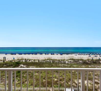 View from the balcony looking out to the ocean.