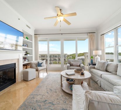 Living Room featuring 65" Sony Smart TV!