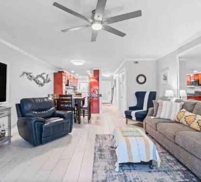 Sitting area with Comfy Couch and TV