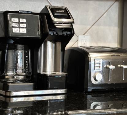Flex Brew Coffee Maker for Regular Coffee or bring your favorite K Cups