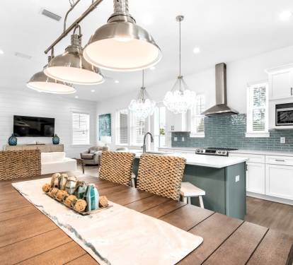 Azure-11 open concept kitchen ensures that the family chef is included in the fun