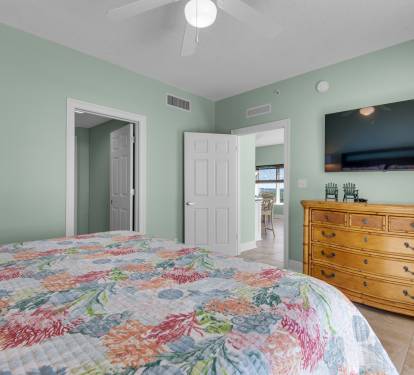 Master bedroom has 55" Smart TV.  Access to master bathroom &amp; walk-in closet.