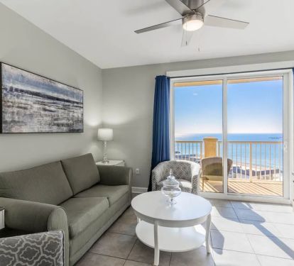 Living Room with Queen/Full Sofa Sleeper and 55-inch Smart TV. And Alexa also
