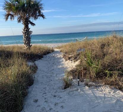 Path from Windswept to Beach