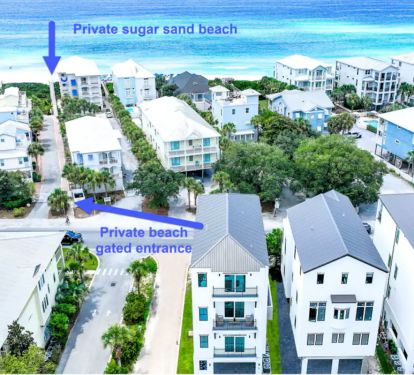 Horizon-3 private, beach gate is less than 50 feet away. Our private sugar sand beach is only available to homes in the immediate vicinity, ensuring a far less crowded experience than our public beaches.