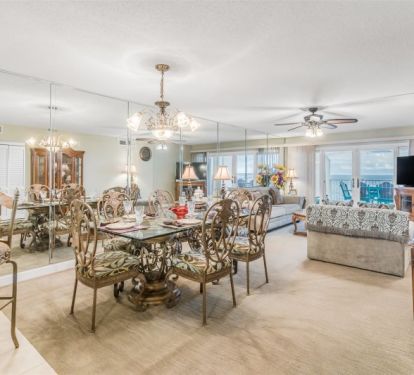 Large Living Room/Dining Room Area With Great View of the Gulf
