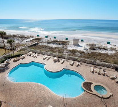 Pool area as seen from balcony