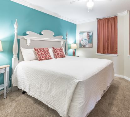 The second bedroom outside the entrance hall has a king bed.