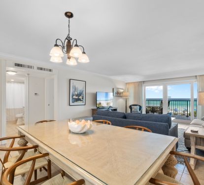 Large dining table for family meals.
