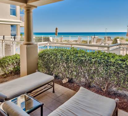 master bedroom porch facing pool