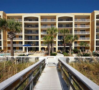 The Azure from the beach. 108 is right in the middle, across the pool deck