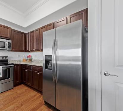 Modern stainless steel appliances