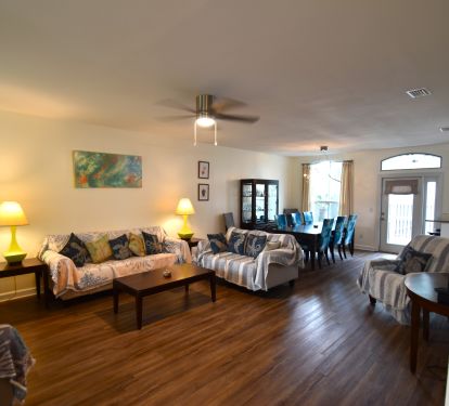 Spacious living room with 2 queen and 1 twin sleeper sofas