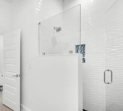 Nautilus-19 Bedroom 1 bath, pic 2. 1st floor. King with private bath. Freestanding tub, full walk-in shower, double quartz vanity.