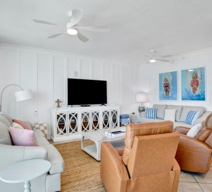 Living area with fresh board and batten,  and brand new leather furniture