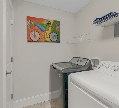 In-unit washer and dryer for added convenience.