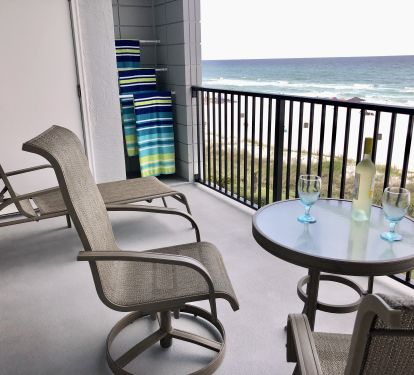 Relax on the balcony any time of day with your favorite beverage and people!  