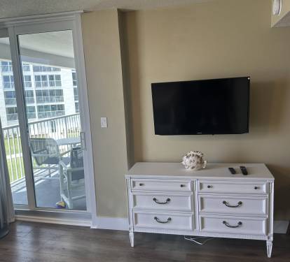 TV in master and access to patio