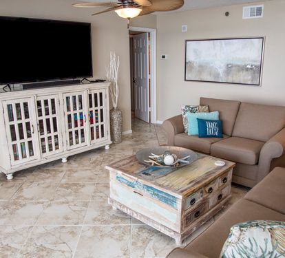 Living Room With 65" Flat Screen Smart TV!