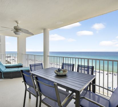 Relax and enjoy 180 degree views of the beach and Gulf.