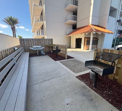 BBQ area on east side of the building