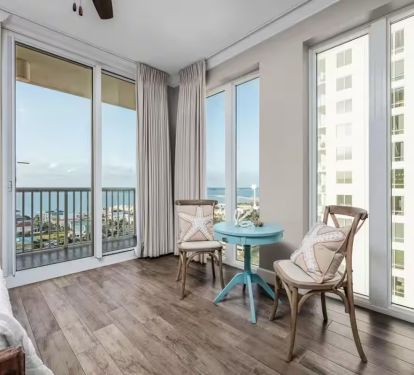 Private balcony overlooking the island and the sound.