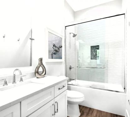 Vista-17 Bedroom 1 bath. Pic 1. 1st floor. Quartz vanity. Shower/tub combo