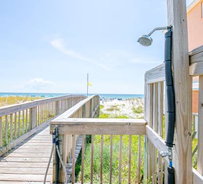 Beach access with shower