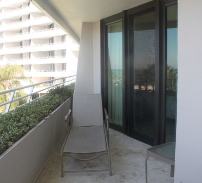 Chaise lounge on balcony
