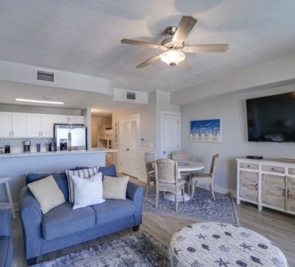 Love seat and Sleeper Sofa for extra guests. Dolphin's Dream Sleeps 6
