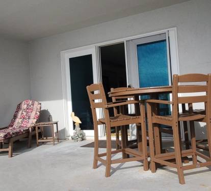 New patio furniture and lounger