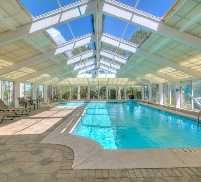 Indoor your thing? Huge indoor pool with retractable roof, bathrooms and showers