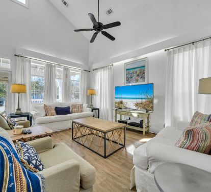 Living area with queen size sofa bed