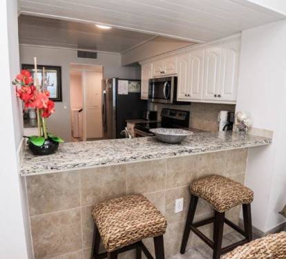 Kitchen with Bar Seating for 2