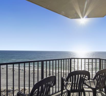 Seclude balcony faces away from other tower