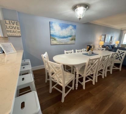 New dining table seats 10 with 4 more at the bar