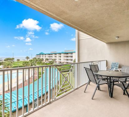Private balcony with dining table