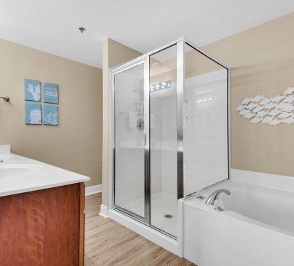 MASTER BATH HAS TUB AND SHOWER 