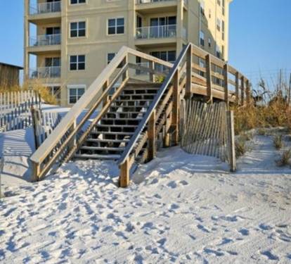 Turtle Walk #302 view from the beach.  The building has only 10 units.