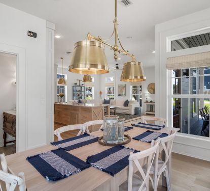 Large Dining Space with Panoramic Pool and Deck Views