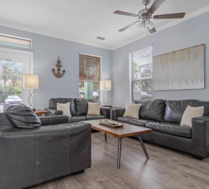 First floor living room with pull out queen bed
