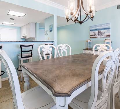 Dining for 6 plus 3 bar stools