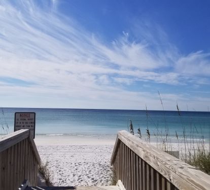 The boardwalk is conveniently located right off the pool. 