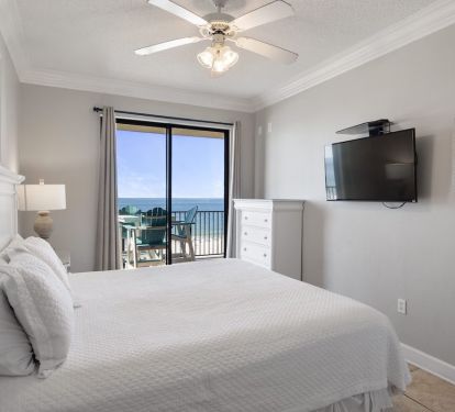 Bedroom 1 with Balcony Access (king bed)