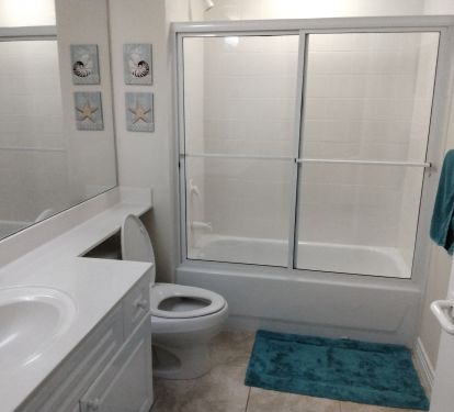 Bathroom in queen suite.